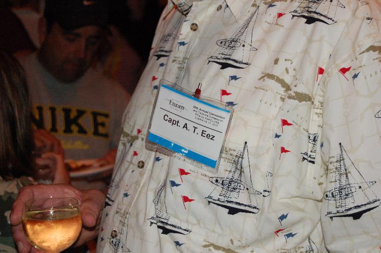 Ellena Roland had prepared funny name tags for everyone. Much comparison resulted!