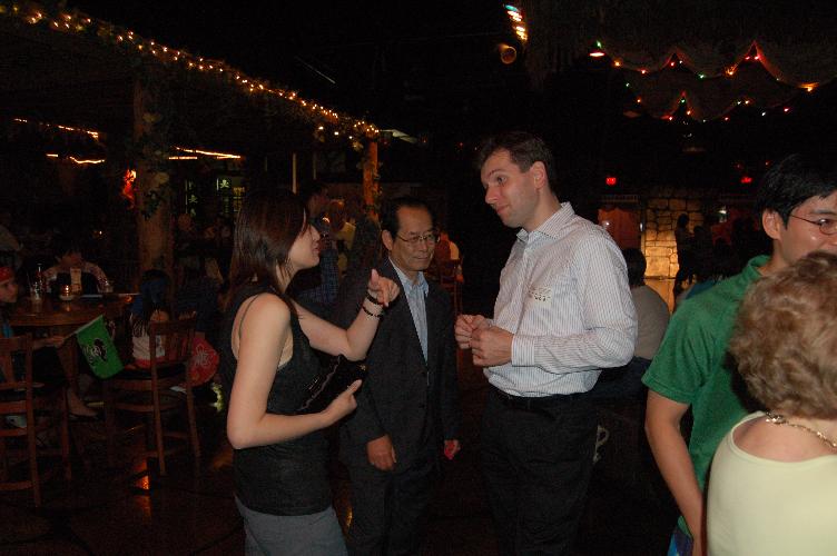 Di Qiu and Arthur Helwig conversing before the show